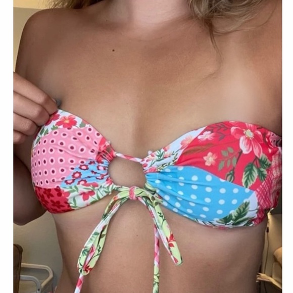 NEW! Sexy, Boho, Floral/ patch Bandeau Boho Bikini - Picture 4 of 8
